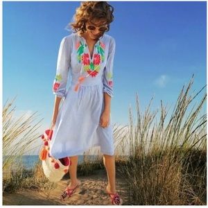 Boden Marla Floral Embroidered Striped Dress